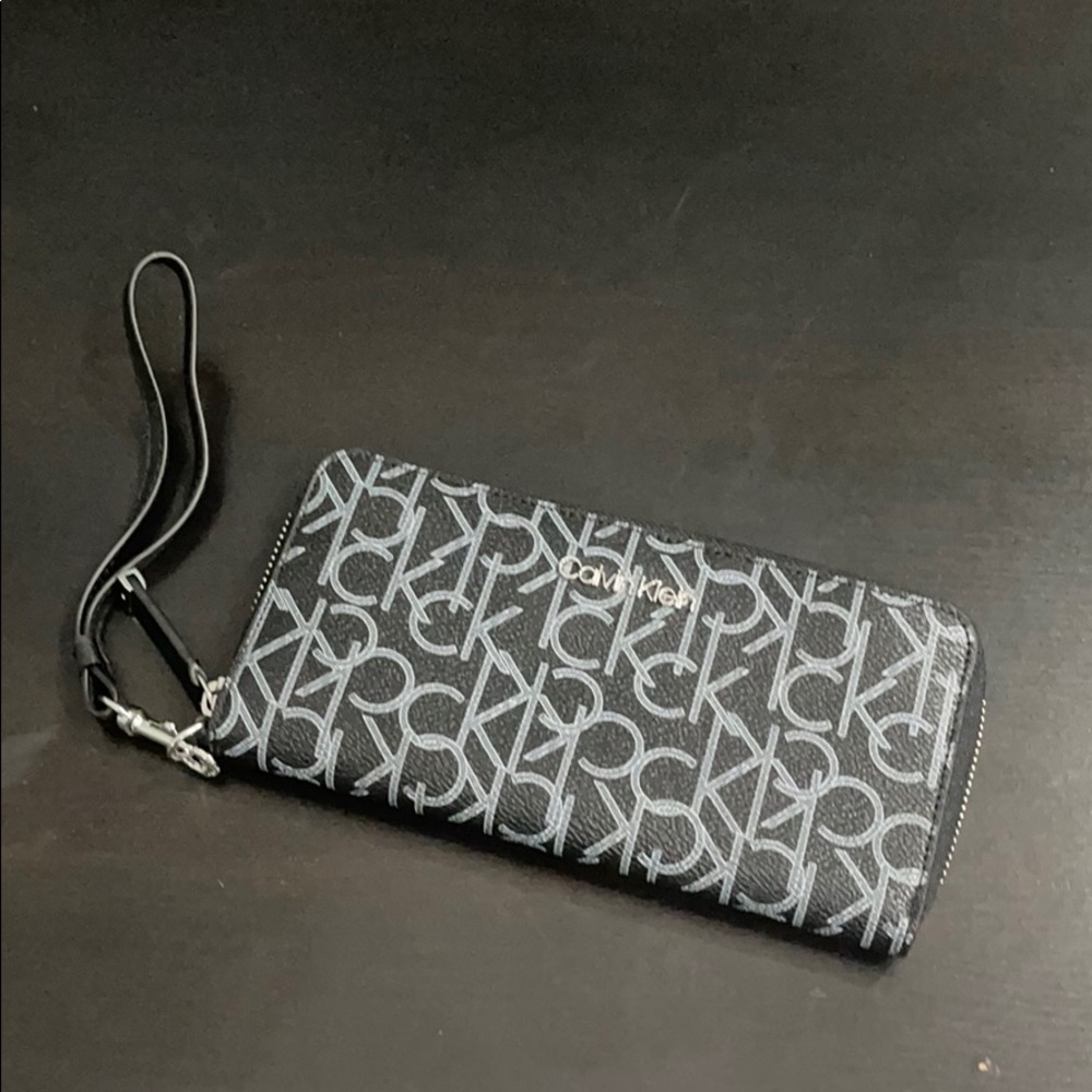Brand New Calvin Klein Monogram Logo Wristlet